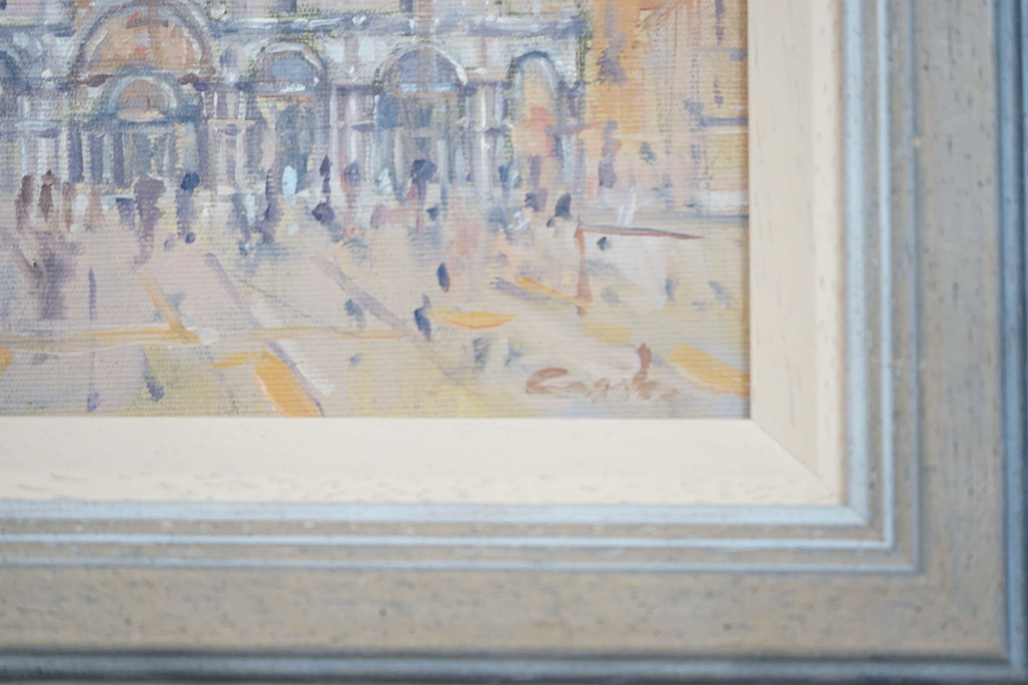 Stephen T. Cook, oil on board, St Mark’s, Venice, signed, inscribed gallery label verso, 14 x 21cm